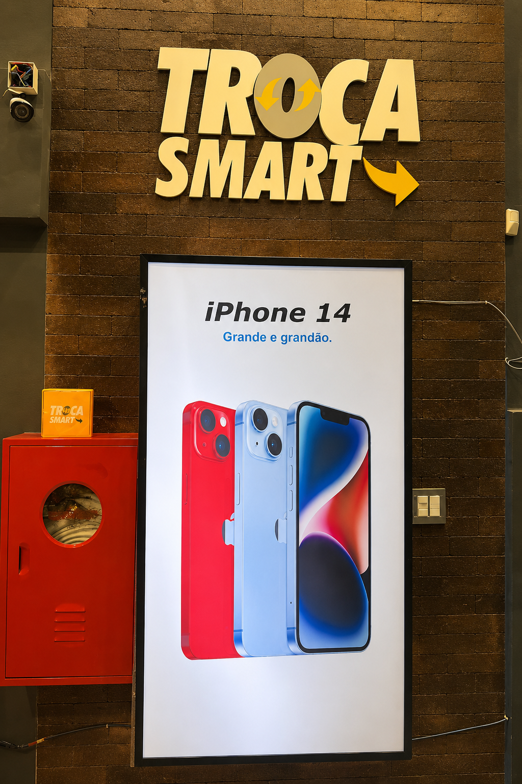 Display de iPhone 14 na loja Troca Smart